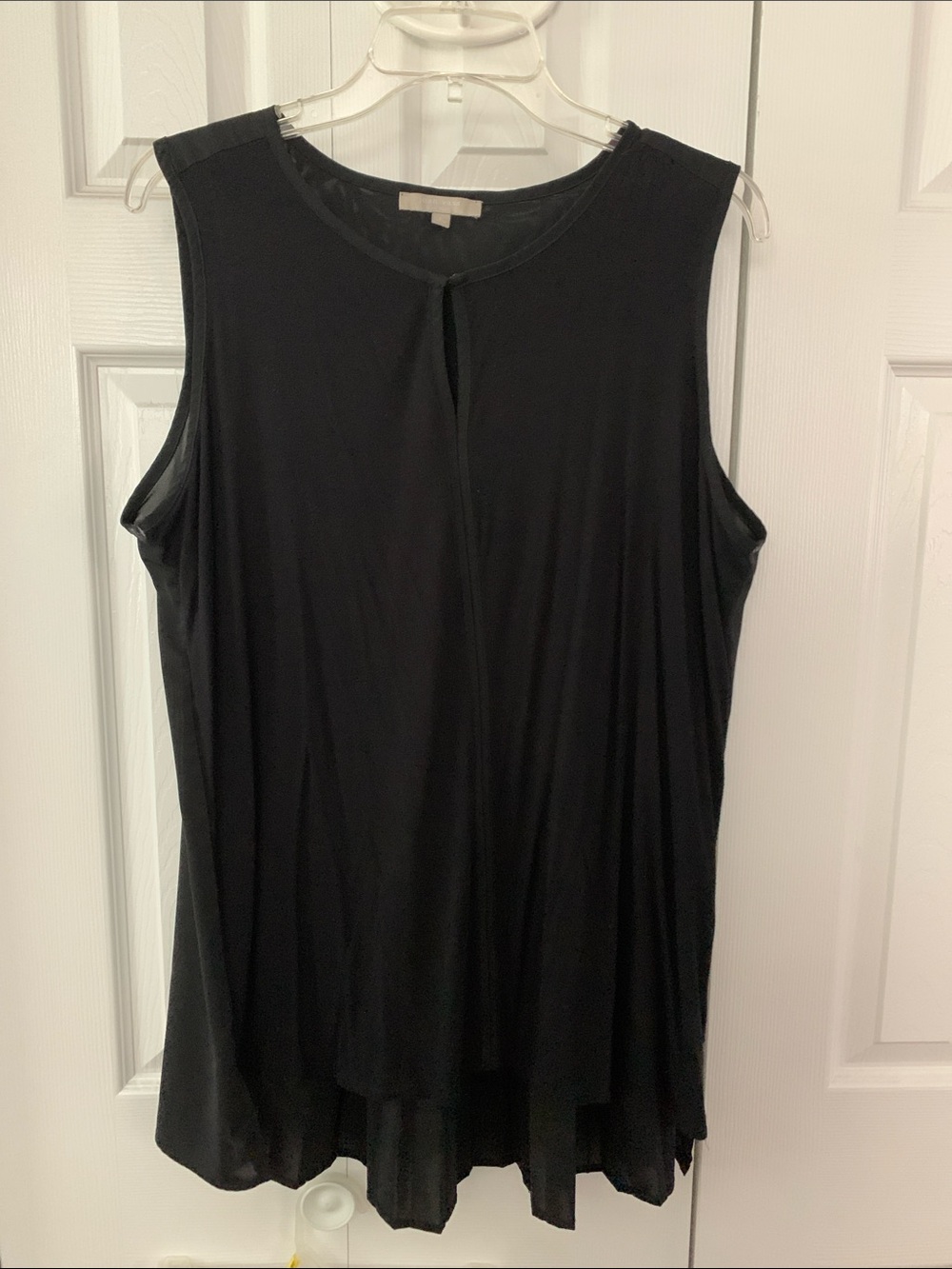Joan Vass Black Sleeveless Tunic Top